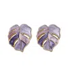 Sohi Women's Leaf Stud Earrings In Brown
