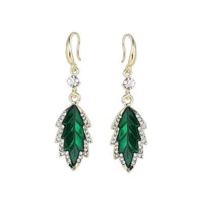 Sohi Women's Leaflet Drop Earrings In Green