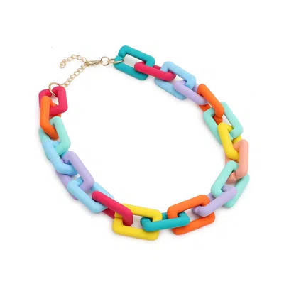 Sohi Women's Link Chain Necklace In Multi