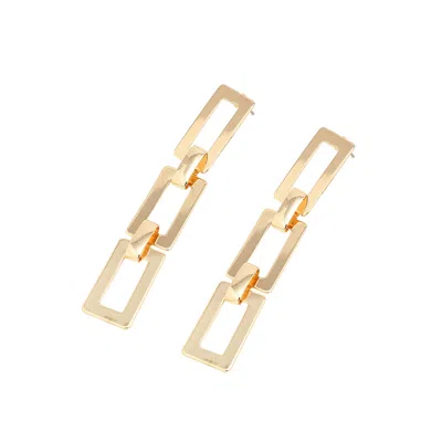 Sohi Women's Link Drop Earrings In Gold