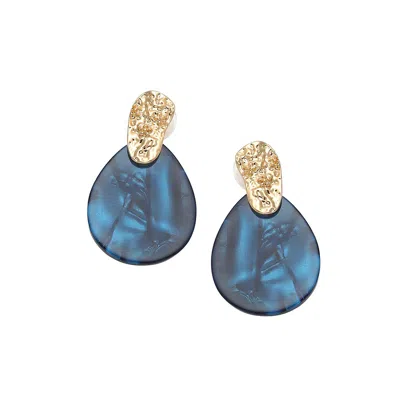 Sohi Women's Marble Drop Earrings In Blue