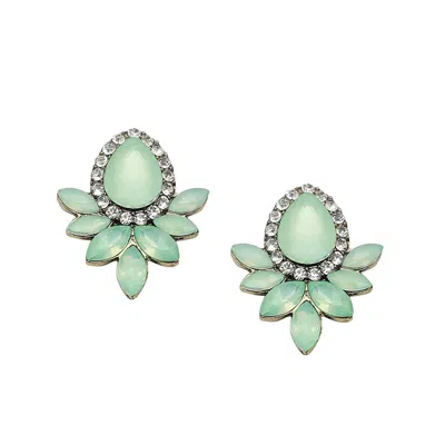 Sohi Women's Marquise Drop Earrings In Green