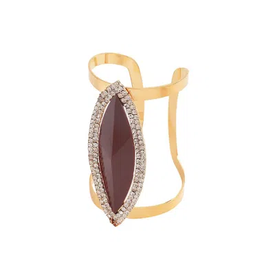 Sohi Women's Marquise Statement Bracelet In Brown
