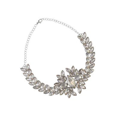 Sohi Women's Marquise Statement Necklace In Silver