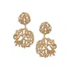 Sohi Women's Metallic Gold Dewy Dahlia Drop Earrings