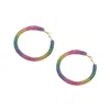 Sohi Women's Metallic Ombre Hoop Earrings In Pink