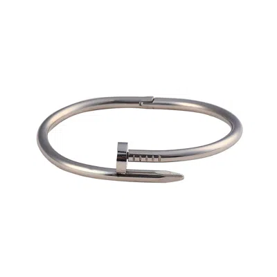 Sohi Women's Metallic Silver The Screw Bangle Bracelet