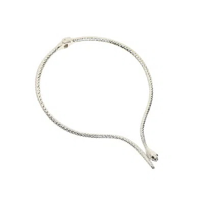 Sohi Women's Metallic Silver The Serpent Torque Necklace