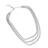 Sohi Women's Minimal Bling Multi-layer Necklace - Chalice Silver