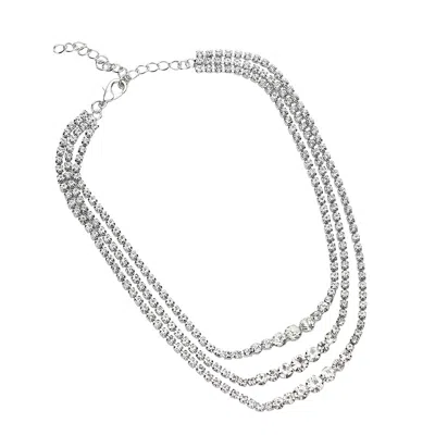 Sohi Women's Minimal Bling Multi-layer Necklace - Chalice Silver