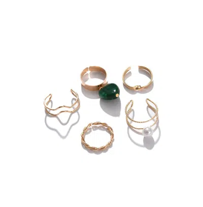 Sohi Women's Minimal Multi-layer Ring In Gold