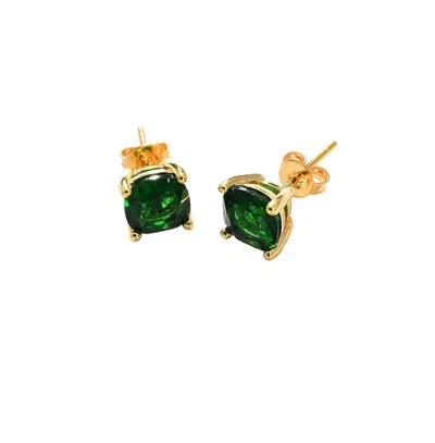 Sohi Women's Minimal Stud Earrings In Green