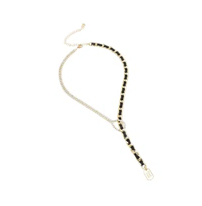 Sohi Women's Multicolour Bling Chain Rosary Neckalce In Black