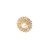 Sohi Women's Multicolour Embellished Feather Statement Ring