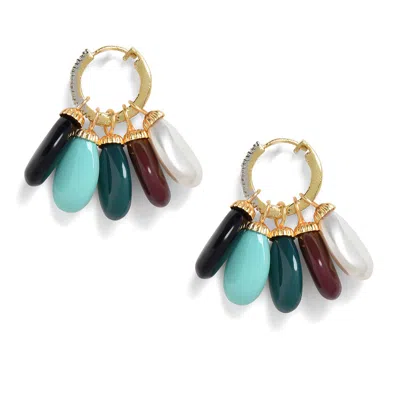 Sohi Women Multicolour Hoop Earrings In Red