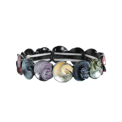 Sohi Women's Multicolour Metallic Swirl Bracelet