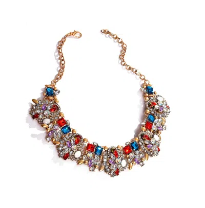 Sohi Women's Multicolour Stone Cluster Necklace