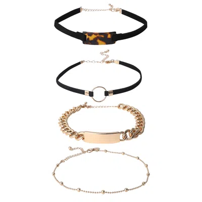 Sohi Women's Onyx Black The Josie Multi-layer Necklace