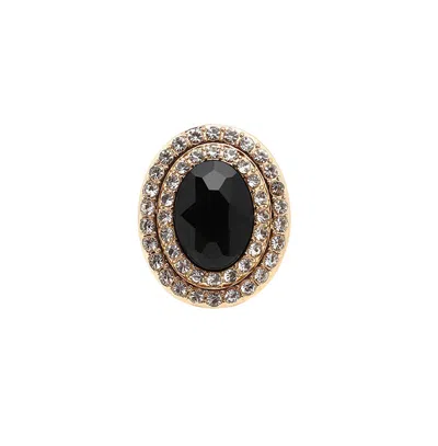 Sohi Women's Oval Cocktail Ring In Black