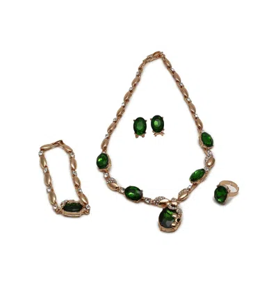 Sohi Women's Oval Jewellery Set In Green