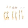 Sohi Women's Pack Of 6 Multi-layer Earrings In Gold