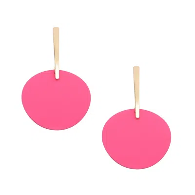 Sohi Women's Pastel Drop Earrings In Pink