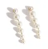 Sohi Women's Pearl Statement Drop Earrings In White