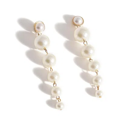 Sohi Women's Pearl Statement Drop Earrings In White