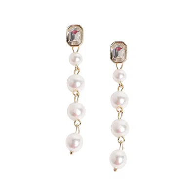Sohi Women's Pearl Strand Drop Earrings - Pearl White