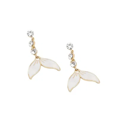 Sohi Women's Petal Drop Earrings In White