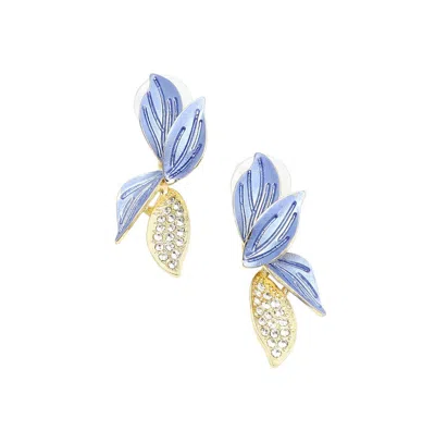 Sohi Women's Petal Drop Earrings In Blue