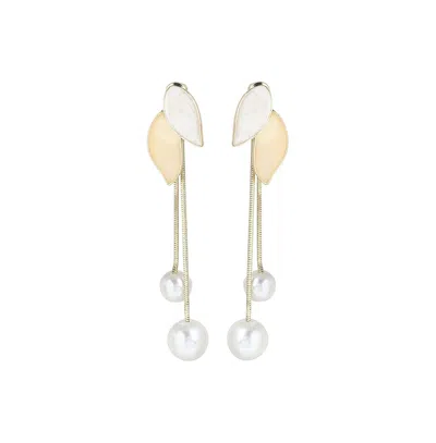 Sohi Women's Petal Drop Earrings In Gold