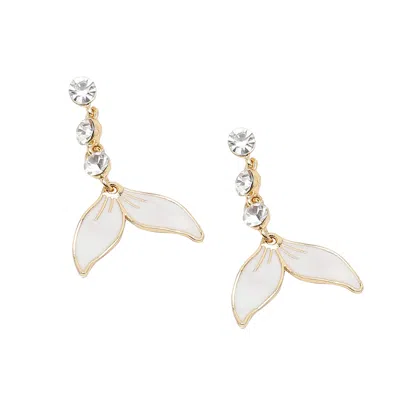 Sohi Women's Petal Drop Earrings In Silver