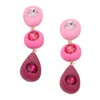 Sohi Women's Pink Bubblegum Drop Earrings