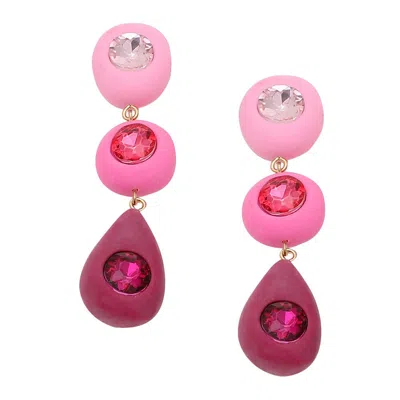 Sohi Women's Pink Bubblegum Drop Earrings