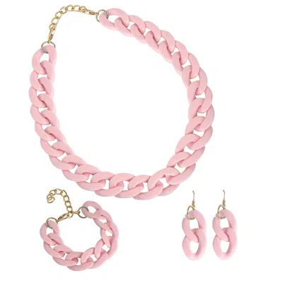 Sohi Women Pink Jewellery Set
