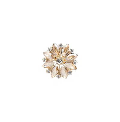Sohi Women's Pink Marquise Flower Cocktail Ring