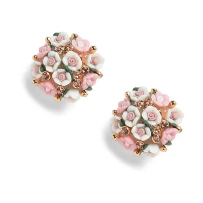 Sohi Women Pink Stud Earrings In Multi