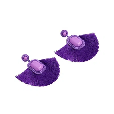 Sohi Women Purple Drop Earrings