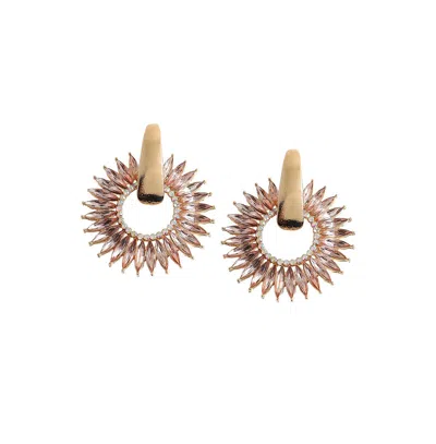 Sohi Women's Red Celestrial Drop Earrings In Orange