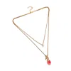 Sohi Women Red Gold-plated Pack Of 2 Pendant In Gold