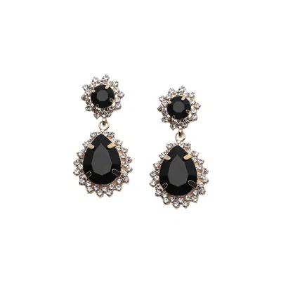 Sohi Women's Regal Drop Earrings In Black