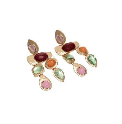 Sohi Women's Regal Drop Earrings In Gold