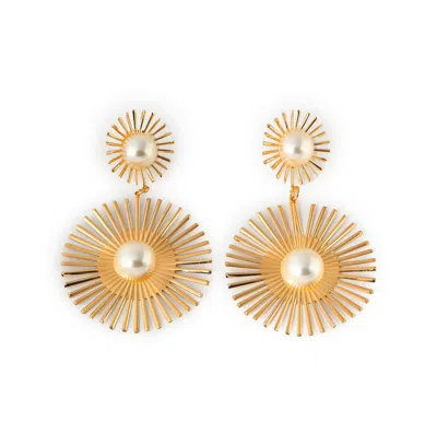 Sohi Women's Regal Drop Earrings In Gold