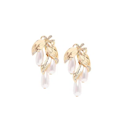 Sohi Women's Regal Drop Earrings In White