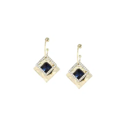 Sohi Women's Rhombus Drop Earrings In Blue