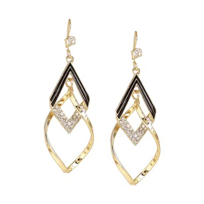 Sohi Women's Rhombus Drop Earrings In Gold