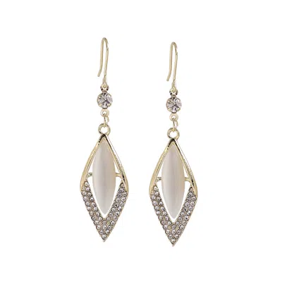 Sohi Women's Rhombus Drop Earrings In Silver