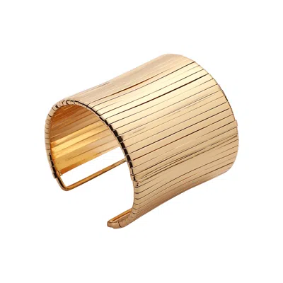 Sohi Women's Ribbed Statement Bracelet - California Gold