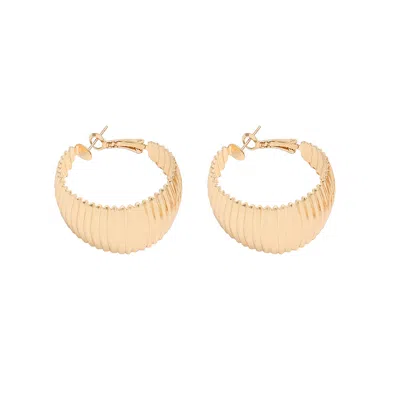 Sohi Women's Ripple Hoop Earrings In Gold